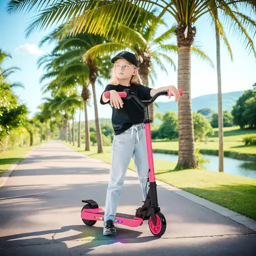 Patinete Eléctrico Plegable Motor 120 W Autonomía 6 KM MAX 10 KM/H Rosa SPORTNOW