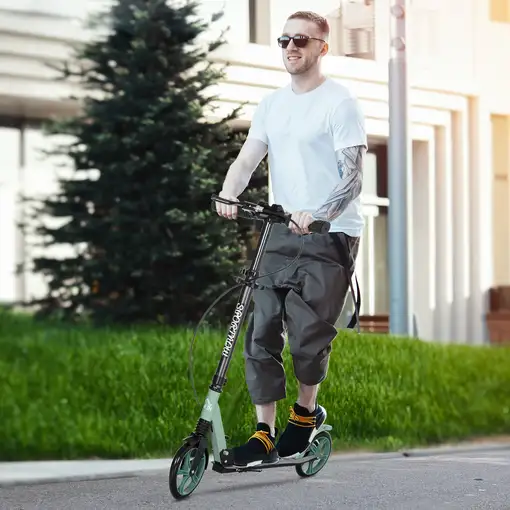 Patinete Plegable para +14 Años con Manillar Ajustable 91,5x36,5x91-104cm HOMCOM