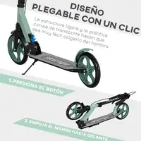 Patinete Plegable para +14 Años con Manillar Ajustable 91,5x36,5x91-104cm HOMCOM