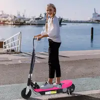 Patinete Eléctrico Plegable Niños Altura Ajustable 78x37x87-95 cm Rosa HOMCOM