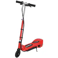Patinete Eléctrico Niños +7 Años Plegable con Altura Ajustable 50kg Rojo HOMCOM