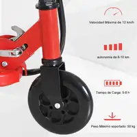 Patinete Eléctrico Niños +7 Años Plegable con Altura Ajustable 50kg Rojo HOMCOM