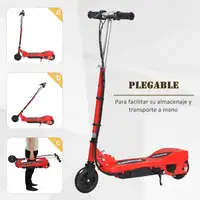 Patinete Eléctrico Niños +7 Años Plegable con Altura Ajustable 50kg Rojo HOMCOM