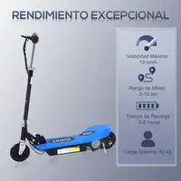 Patinete Eléctrico Plegable Niños Altura Ajustable 78x37x87-95 cm Azul HOMCOM