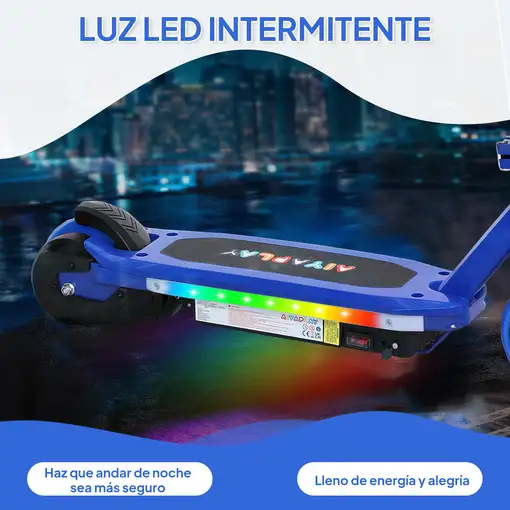 Patinete Eléctrico para Niños de 6-14 Años Max. 10 km/h Azul AIYAPLAY