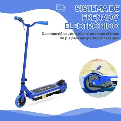 Patinete Eléctrico para Niños de 6-14 Años Max. 10 km/h Azul AIYAPLAY