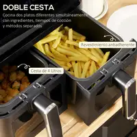 Freidora sin Aceite Doble 8L 2500W con 8 Programas 38,5x38x30,5 cm Negro HOMCOM