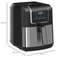 Freidora de Aire 6,5L 1700W 8 Programas Pantalla LED Táctil Temporizador HOMCOM