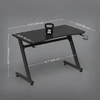 Mesa Gaming para Ordenador Portavasos Pies Ajustable 120x65x74,5cm Negro HOMCOM Mesa Gaming para Ordenador Portavasos Pies Ajustable 120x65x74,5cm Negro HOMCOM