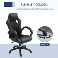 Silla Oficina Giratoria con Altura Ajustable y Respaldo Alto 71x61x118 cm HOMCOM Silla Oficina Giratoria con Altura Ajustable y Respaldo Alto 71x61x118 cm HOMCOM