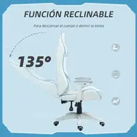 Silla Gaming Reclinable Giratoria con Cojín Lumbar 67x60x120-128 cm Azul HOMCOM