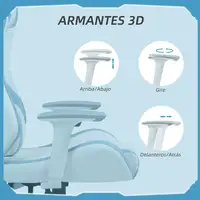 Silla Gaming Reclinable Giratoria con Cojín Lumbar 67x60x120-128 cm Azul HOMCOM