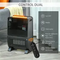 Calefactor Eléctrico Portátil 2000W Radiador Cerámico con Humidificador HOMCOM