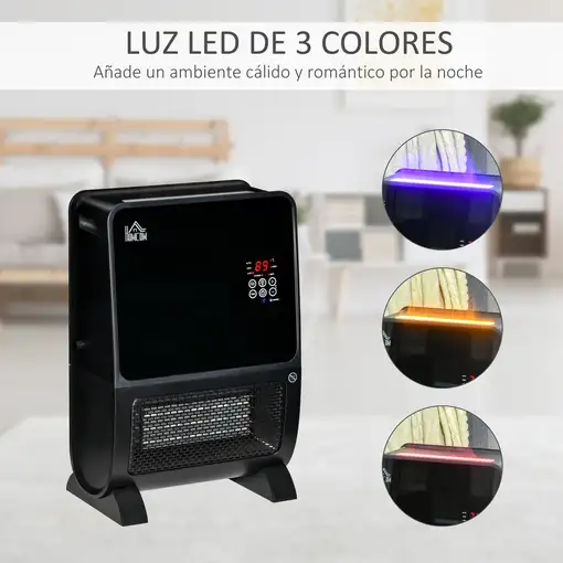 Calefactor Eléctrico Portátil 2000W Radiador Cerámico con Humidificador HOMCOM