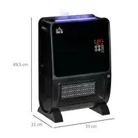 Calefactor Eléctrico Portátil 2000W Radiador Cerámico con Humidificador HOMCOM