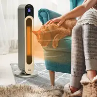 Calefactor Cerámico de Torre 1100/2200W con Mando Distancia Pantalla LED HOMCOM