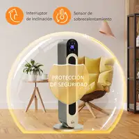 Calefactor Cerámico de Torre 1100/2200W con Mando Distancia Pantalla LED HOMCOM