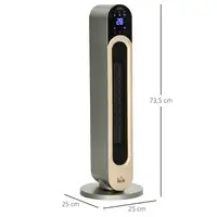 Calefactor Cerámico de Torre 1100/2200W con Mando Distancia Pantalla LED HOMCOM