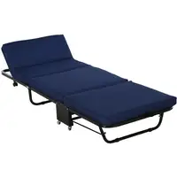 Cama Plegable Portátil Cabecera Ajustable en 5 Niveles de Ángulo HOMCOM