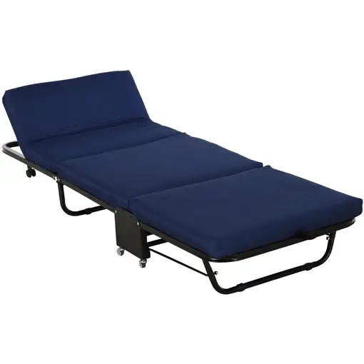 Cama Plegable Portátil Cabecera Ajustable en 5 Niveles de Ángulo HOMCOM