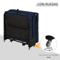 Cama Plegable Portátil Cabecera Ajustable en 5 Niveles de Ángulo HOMCOM