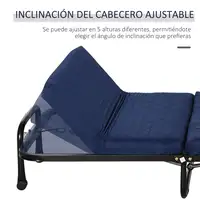Cama Plegable Portátil Cabecera Ajustable en 5 Niveles de Ángulo HOMCOM