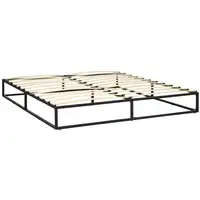 Marco de Cama de Acero Altura 25 cm para Colchón 180x200 cm Negro HOMCOM