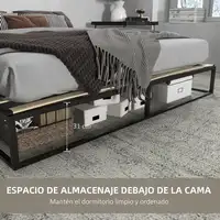 Marco de Cama de Acero Altura 25 cm para Colchón 180x200 cm Negro HOMCOM