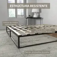 Marco de Cama de Acero Altura 25 cm para Colchón 180x200 cm Negro HOMCOM