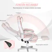 Silla Gaming Reclinable con Reposapiés Retráctil Soporte Lumbar Rosa HOMCOM Silla Gaming Reclinable con Reposapiés Retráctil Soporte Lumbar Rosa HOMCOM