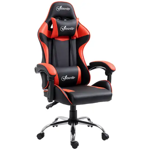 Silla Gaming con Altura Ajustable 63x67x122-130 cm Rojo Vinsetto