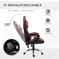 Silla Gaming con Altura Ajustable 63x67x122-130 cm Rojo Vinsetto