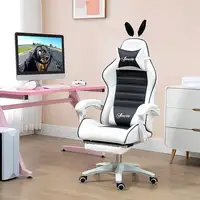Silla Gaming Giratoria de Cuero PU con Altura Ajustable 65x63x136-142cm Vinsetto