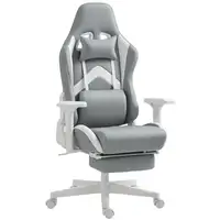 Silla Gaming Reclinable con Altura Ajustable Gris Claro y Blanco HOMCOM