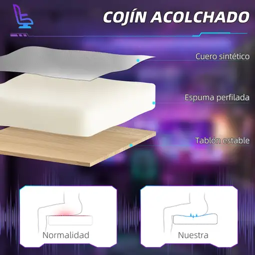 Silla Gaming Reclinable con Altura Ajustable Gris Claro y Blanco HOMCOM