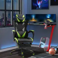 Silla Gaming Ergonómica Oficina Respaldo Regulable 65x70x117-125cmVerde Vinsetto