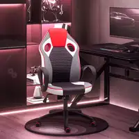Silla Gamer Giratoria Tapizada en PU con Altura Ajustable Multicolor HOMCOM