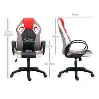 Silla Gamer Giratoria Tapizada en PU con Altura Ajustable Multicolor HOMCOM