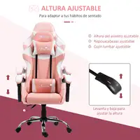 Silla Gaming con Altura Ajustable 63x67x122-130 cm Rosa Vinsetto
