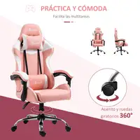 Silla Gaming con Altura Ajustable 63x67x122-130 cm Rosa Vinsetto