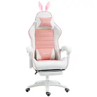 Silla Gaming Giratoria de Cuero PU con Altura Ajustable 65x63x136-142cm Vinsetto