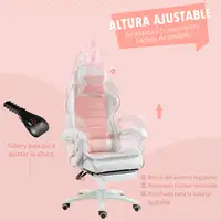 Silla Gaming Giratoria de Cuero PU con Altura Ajustable 65x63x136-142cm Vinsetto