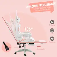 Silla Gaming Giratoria de Cuero PU con Altura Ajustable 65x63x136-142cm Vinsetto