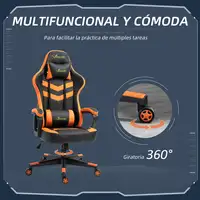 Gaming Silla Reclinable Altura Ajustable Reposacabezas 61x70x121-129cm Vinsetto