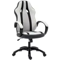 Silla Gaming Tapizada en PU y Malla con Función de Basculante Gris HOMCOM Silla Gaming Tapizada en PU y Malla con Función de Basculante Gris HOMCOM