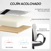 Silla Gaming Tapizada en PU y Malla con Función de Basculante Gris HOMCOM Silla Gaming Tapizada en PU y Malla con Función de Basculante Gris HOMCOM