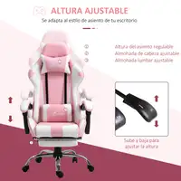 Silla Gaming Reclinable Reposacabezas Reposapiés 64x67x119-127 cm Rosa Vinsetto Silla Gaming Reclinable Reposacabezas Reposapiés 64x67x119-127 cm Rosa Vinsetto