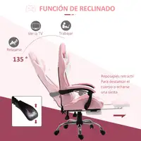 Silla Gaming Reclinable Reposacabezas Reposapiés 64x67x119-127 cm Rosa Vinsetto Silla Gaming Reclinable Reposacabezas Reposapiés 64x67x119-127 cm Rosa Vinsetto