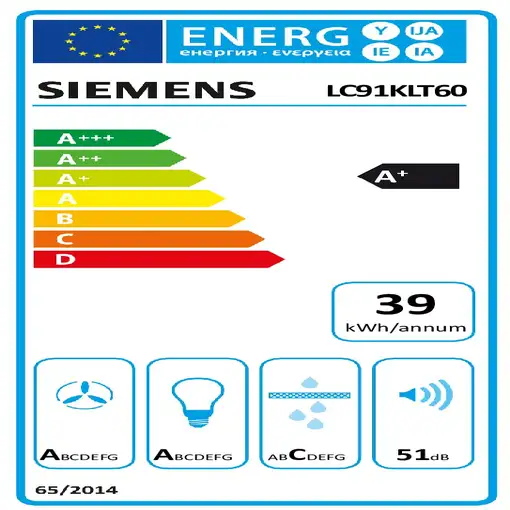 Siemens LC91KLT60 campana Negro 1007 m³/h