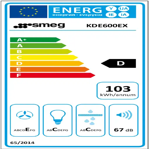 Smeg KDE600EX campana De pared Acero inoxidable 553 m³/h